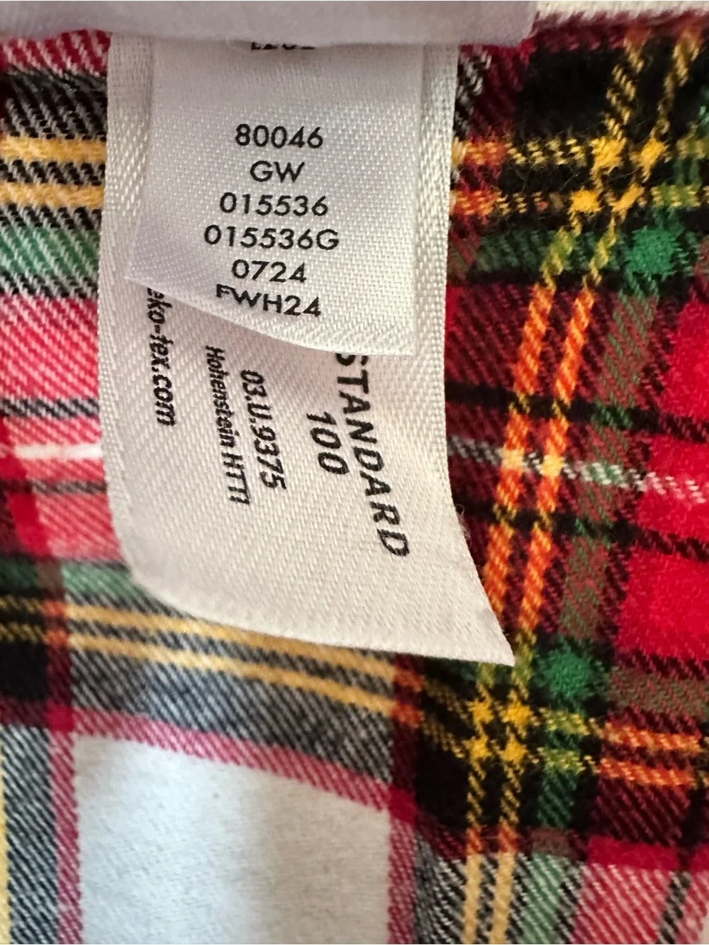 Hanna Andersson XS Red Plaid Cotton Pajama set